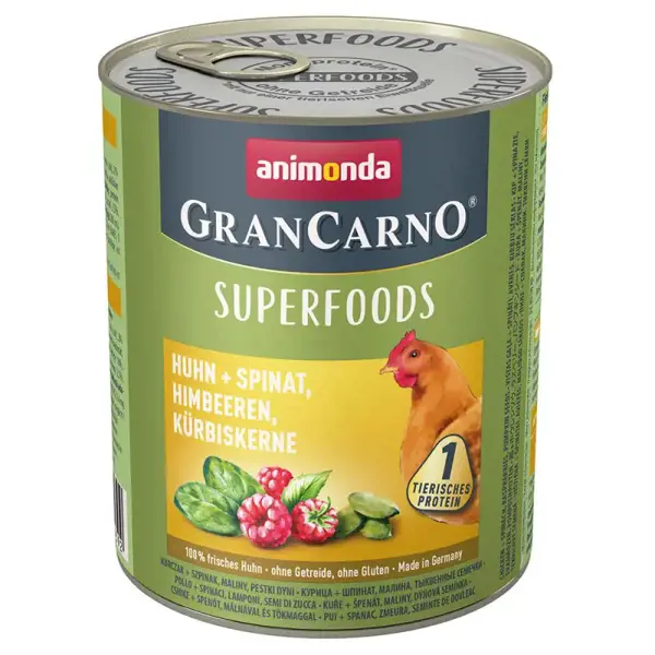 ANIMONDA Gran Carno Superfoods kura+špenát+maliny 800 g