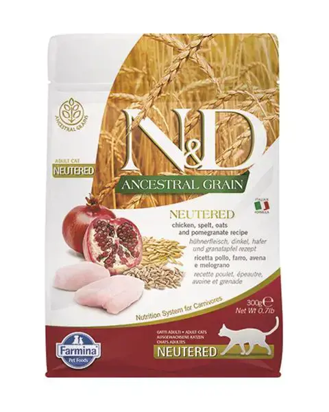 Farmina N&D AG NEUTERED kura, špalda, ovos, granátové jablko 300 g