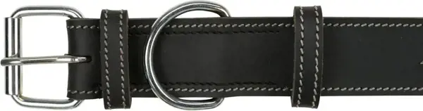 TRIXIE Rustic Heartbeat kožený obojok L-XL, 55-65 cm / 40 mm, čierny
