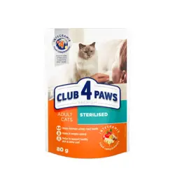 CLUB4PAWS adult sterilised s kuracím mäsom 80 g