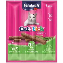 Vitakraft Cat Stick healty kura+mačacia tráva 18 g