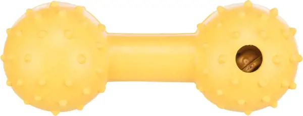 TRIXIE Činka gumenná s rolničkou 12 cm - žltá